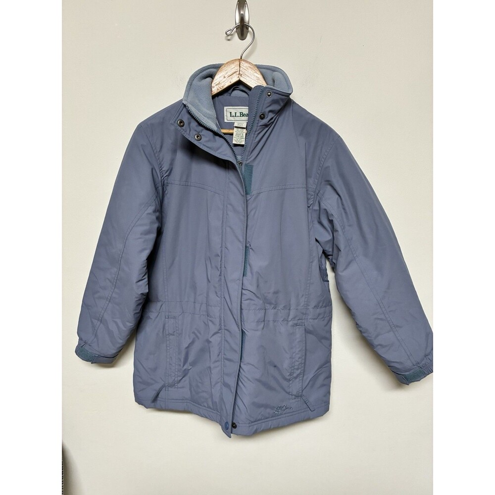 LL Bean Thinsulate Parka Women’s P Small Detachable Hoodie Medium Blue Vintage
